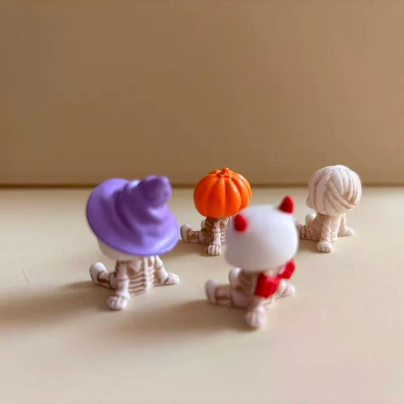 Mini Spooky Figurines, Set of 4