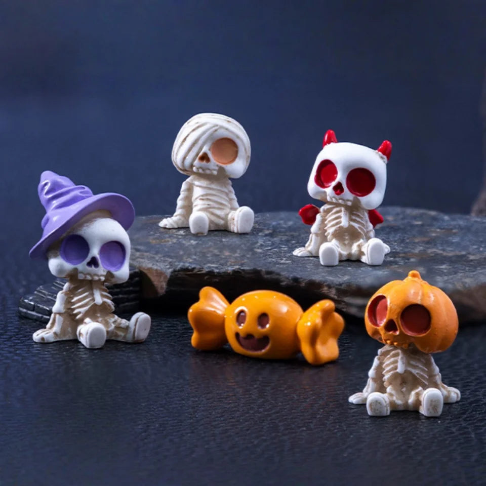 Mini Spooky Figurines, Set of 4