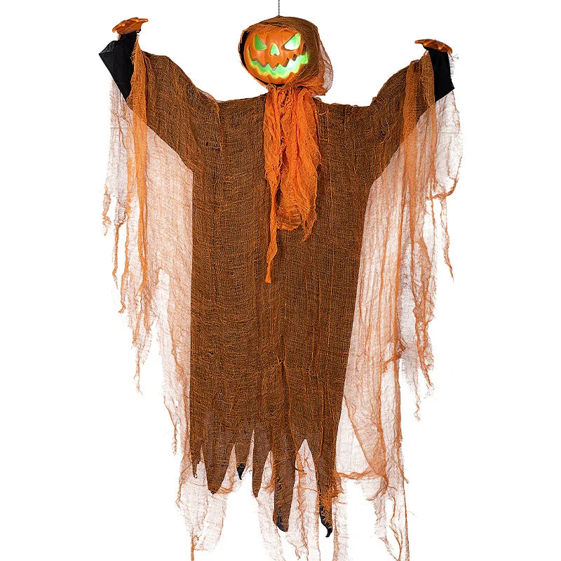 Light-Up Hanging Pumpkin Head Ghost