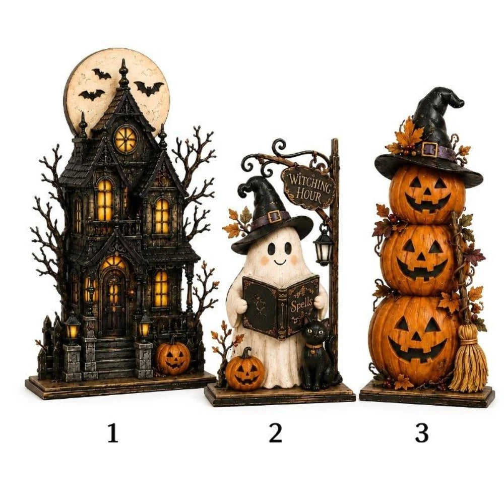 Vintage Wooden Halloween Shelf Decor