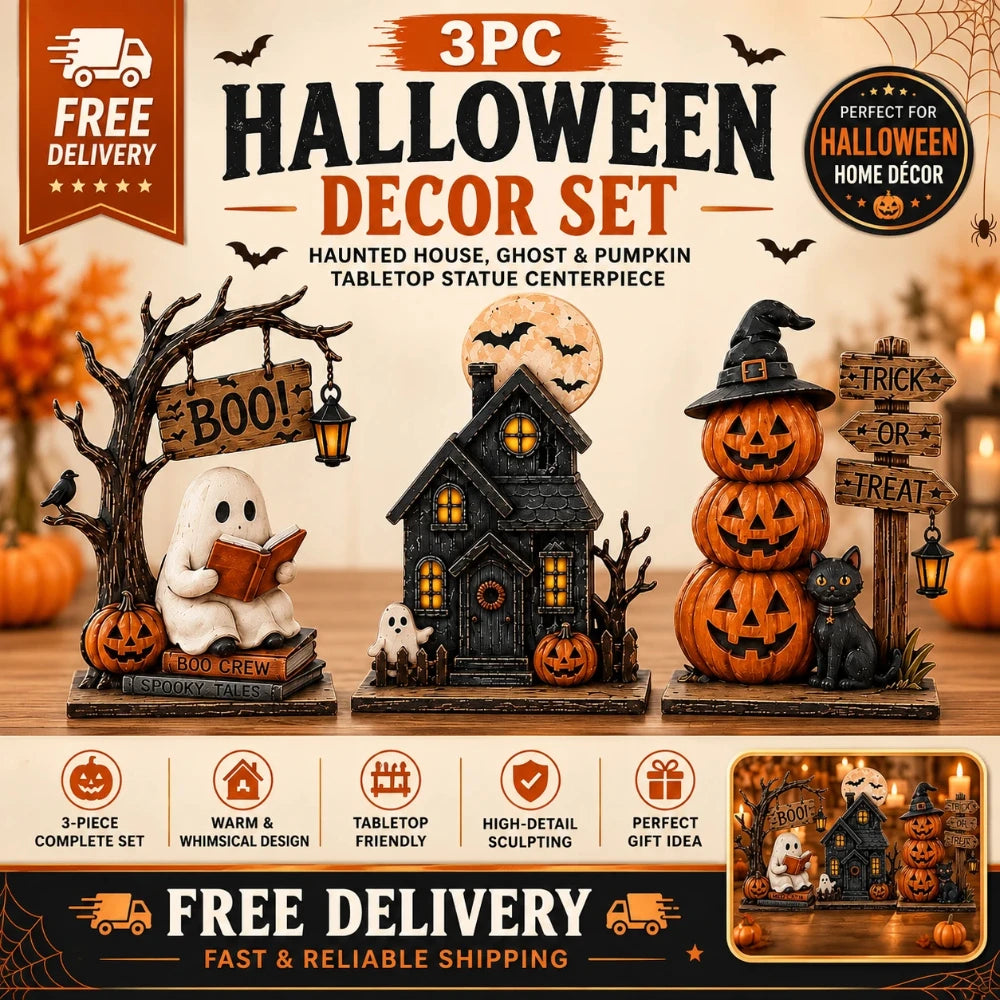 Vintage Wooden Halloween Shelf Decor