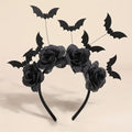 Gothic Bat & Rose Headband