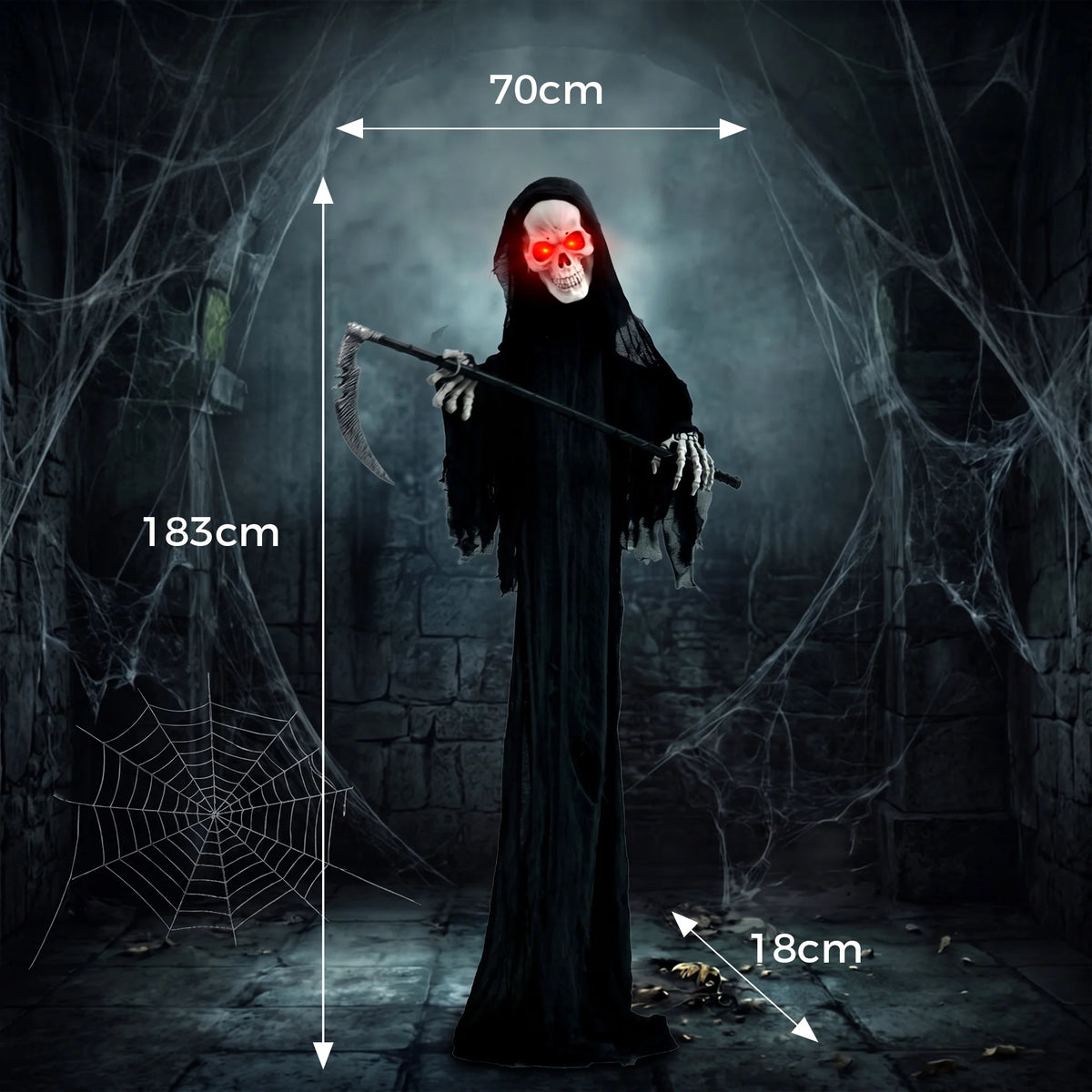 Life-Size Animated Grim Reaper, 183 cm