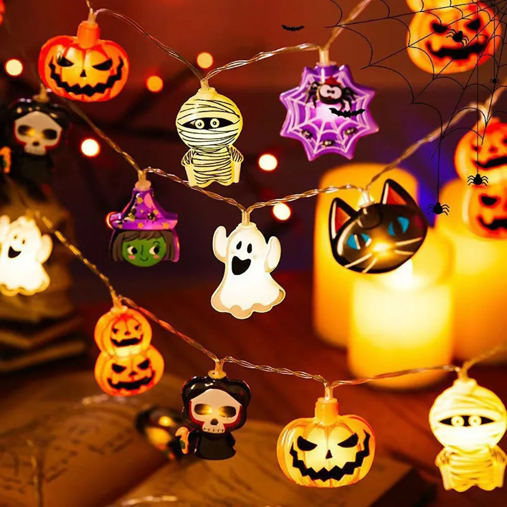 Pumpkin & Ghost Halloween String Lights