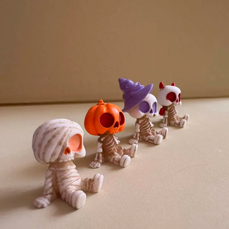 Mini Spooky Figurines, Set of 4
