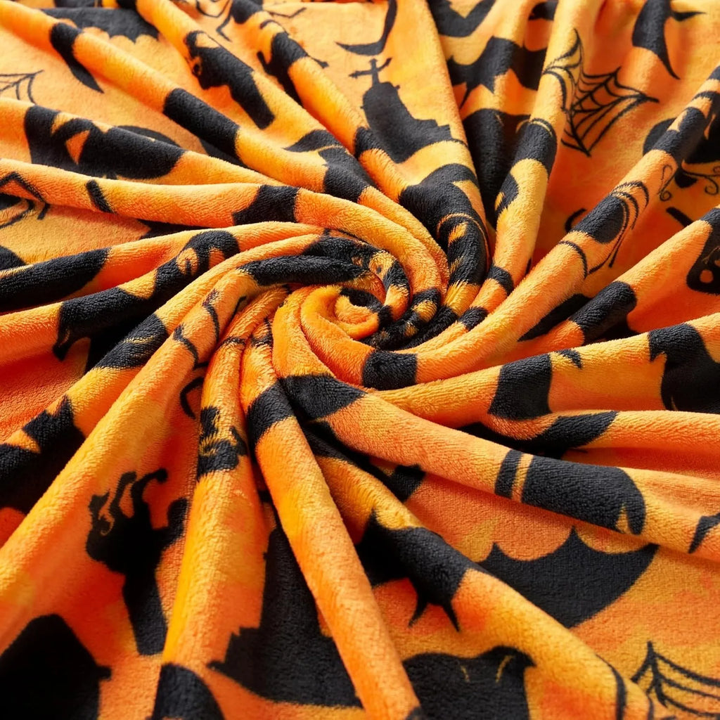 Spooky Halloween Flannel Throw