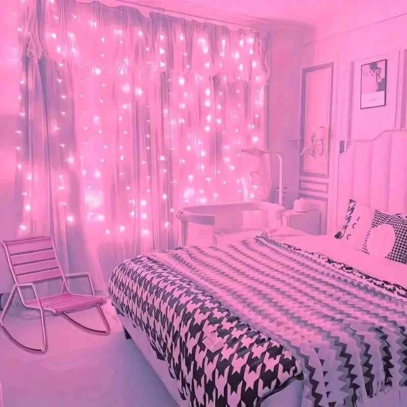 LED Curtain Fairy Lights with Remote, 8 Modes